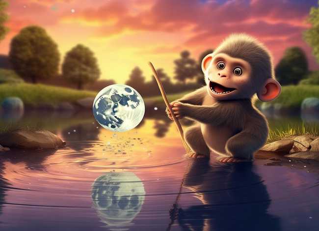 儿童故事猴子捞月亮视频（幼儿故事猴子捞月亮视频）