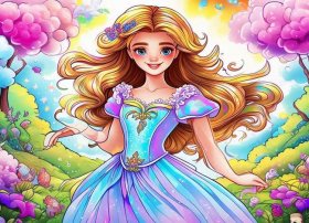 儿童填色画公主；儿童填色画公主怎么画