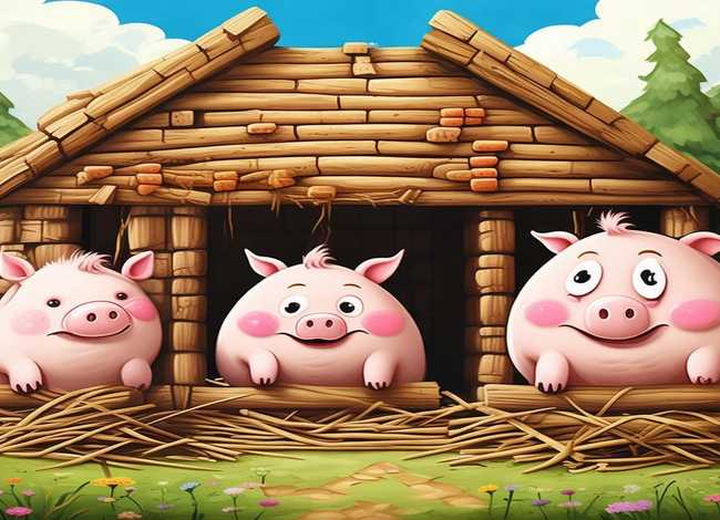 儿童自制绘本故事三只小猪；幼儿自制绘本故事范本三只小猪