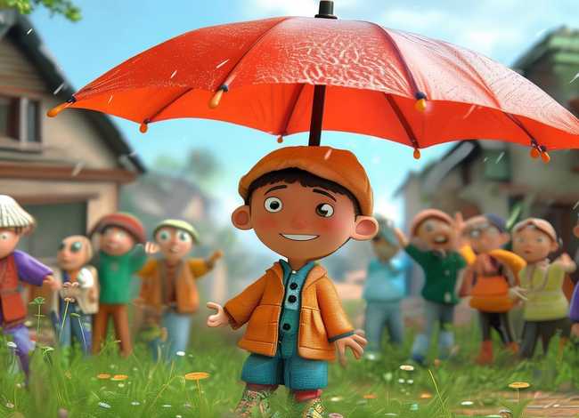 借雨伞儿童故事 - 故事雨伞借给谁