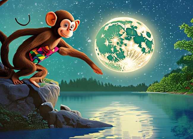 猴子捞月亮儿童故事，少儿故事猴子捞月亮