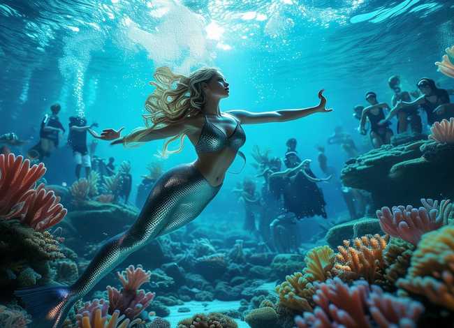 海底美人鱼表演（海底美人鱼表演视频）