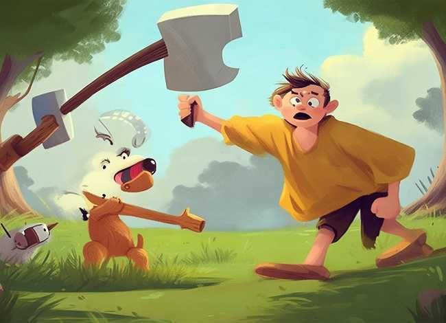 金斧子银斧子的故事搞笑、金斧子银斧子的故事搞笑图片