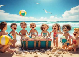 沙滩故事儿童 沙滩编故事