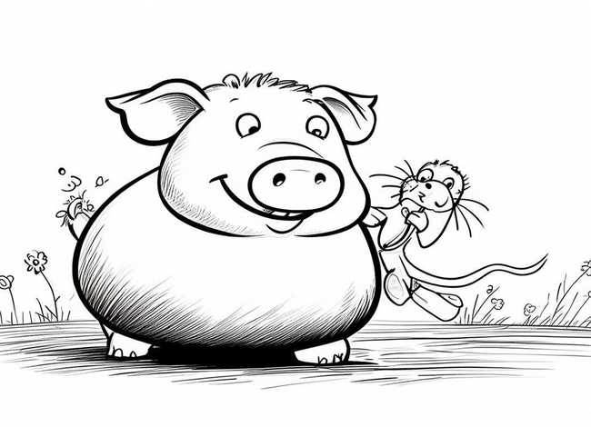 小猪和老鼠好朋友的图片大全（小猪和老鼠好朋友的图片大全简笔画）
