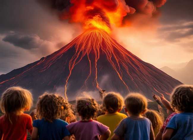 火山爆发视频儿童故事、火山爆发小视频