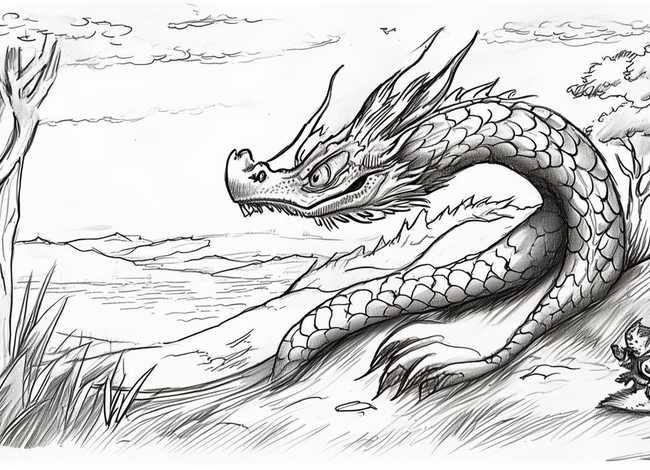 画龙点睛的故事简笔画 - 画龙点睛的故事简笔画怎么画