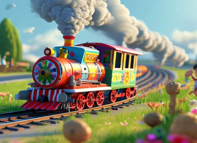 走在路上的小火车儿童故事 火车走在公路上的视频
