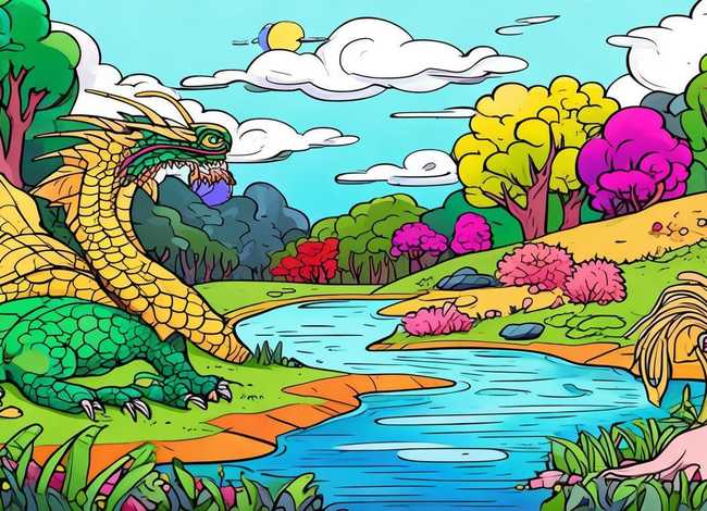 神话故事儿童画模板、神话故事模板简笔画