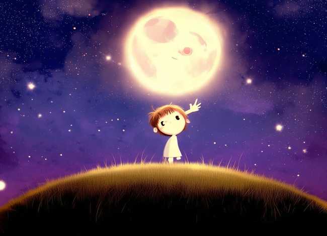 爸爸我要月亮绘本故事；绘本故事《爸爸我要月亮》