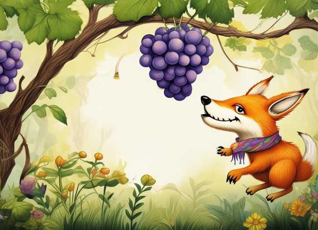 儿童狐狸和葡萄的故事，狐狸和葡萄的故事绘本