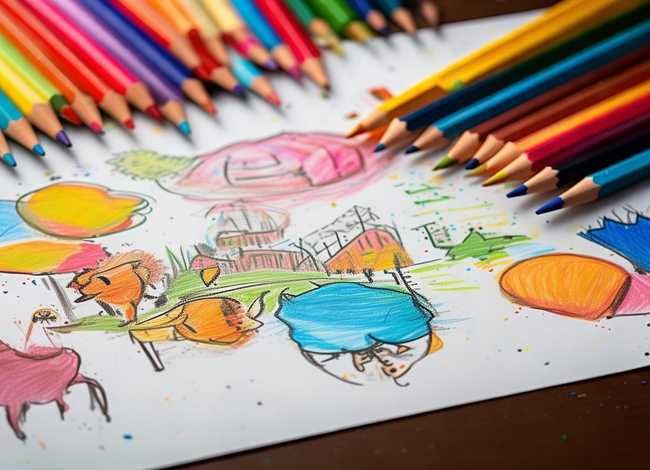 儿童彩铅画图片；儿童彩铅画画图片