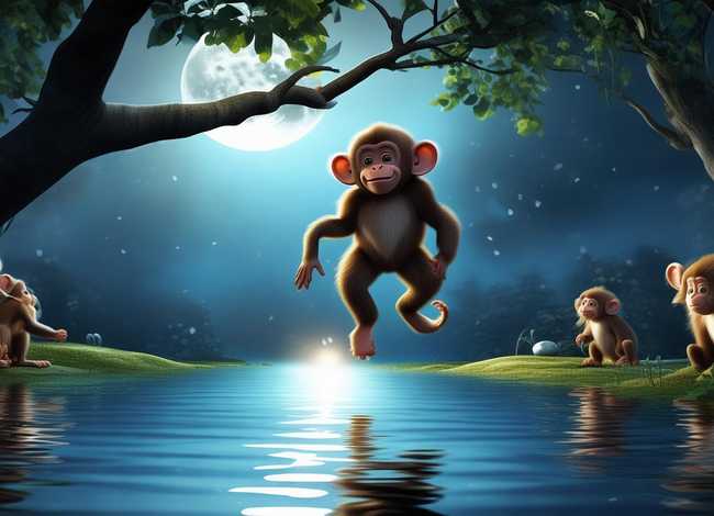 猴子捞月故事睡前故事 - 猴子捞月的睡前故事