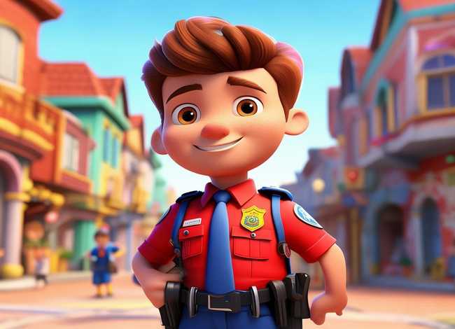 儿童动画片警察故事 - 警察的儿童动画片