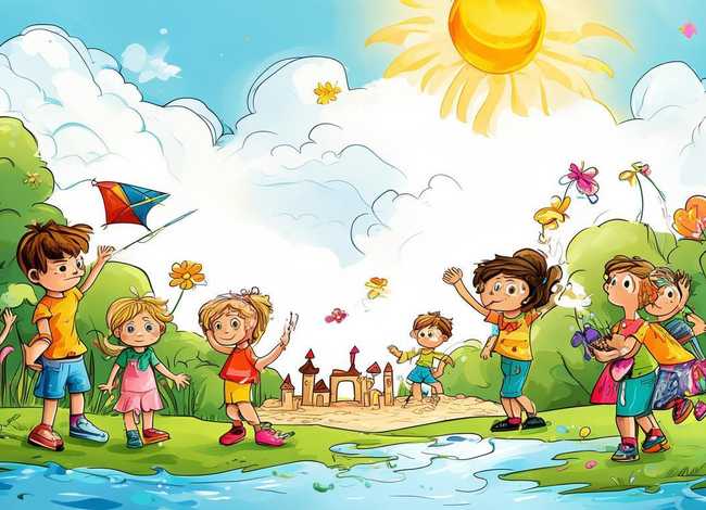 夏天的故事幼儿简笔画（夏天的故事简笔画彩色）