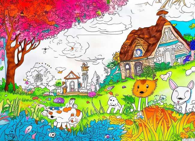 儿童故事填色画图片大全可打印免费 故事填色模板