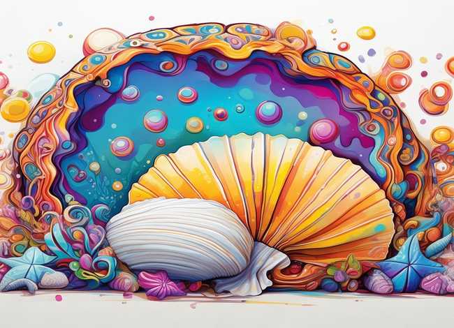 一年级贝壳海螺项链儿童画 海螺和贝壳项链儿童画