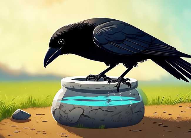 《乌鸦喝水》的故事怎么画？，《乌鸦喝水》的故事怎么画图片