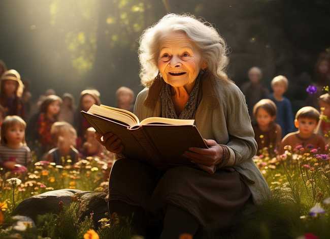 童心故事岛老奶奶，老奶奶讲故事