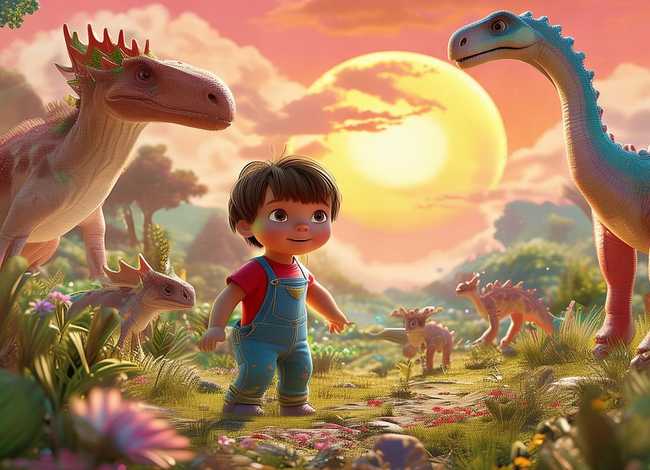 恐龙儿童故事图片，少儿恐龙的故事