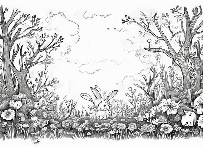 儿童故事创意黑白线描画、儿童黑白线描画优秀作品