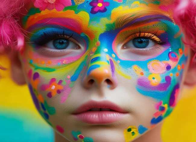 儿童彩妆图案；儿童彩妆图案图片