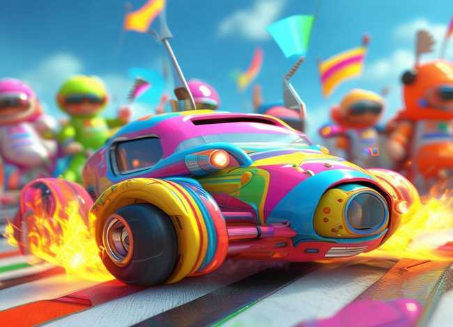 儿童赛车比赛；儿童赛车比赛动画片机器人车