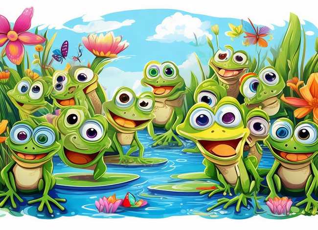 小青蛙儿童画图片；小青蛙儿童画图片大全