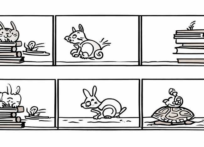 故事四格简笔画 - 简单四格简笔画小故事 小故事