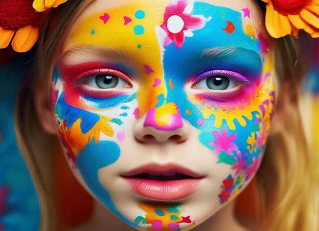 儿童彩妆图案；儿童彩妆图案图片