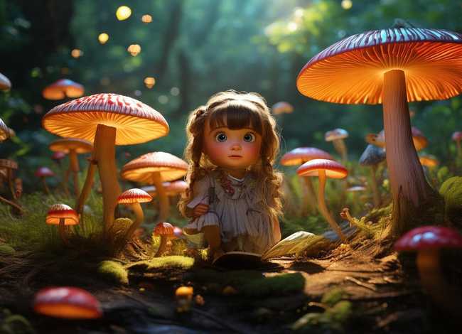 小女孩和蘑菇的故事、小女孩和蘑菇的故事视频