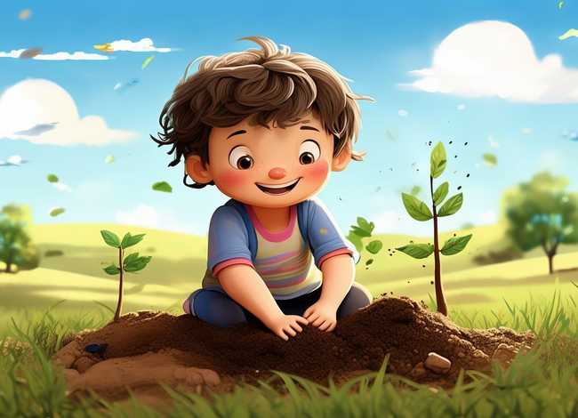 儿童种树简笔画（儿童种树简笔画图片）