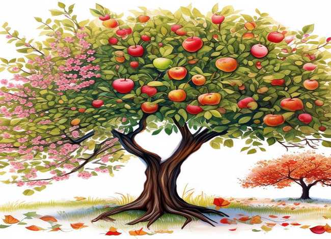 儿童故事苹果树的四季；一棵苹果树的四季故事