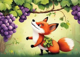 狐狸与葡萄儿童故事3-6岁，幼儿故事狐狸与葡萄