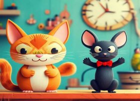 猫和老鼠儿童故事画 猫和老鼠的儿童画