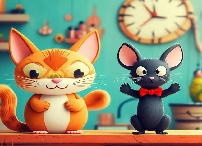 猫和老鼠儿童故事画 猫和老鼠的儿童画