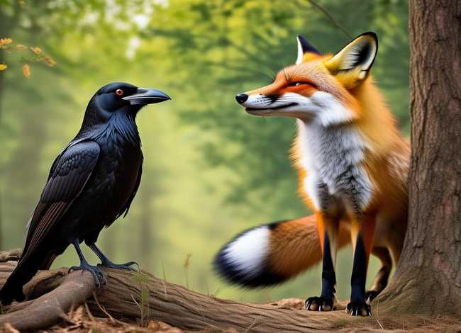 乌鸦与狐狸的故事原文、乌鸦与狐狸的故事原文图片