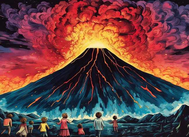 火山故事绘本、火山爆发的绘本故事