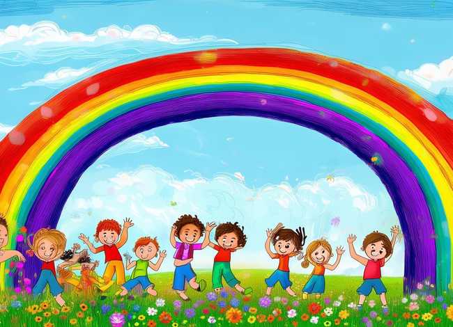 儿童彩虹颜色故事；彩虹的颜色儿童画