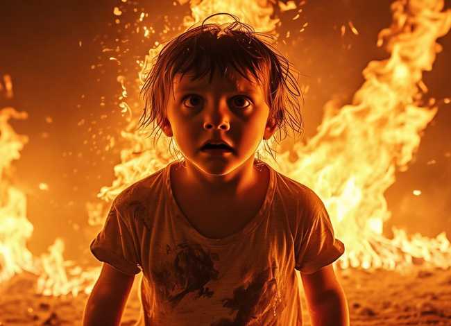 故事书儿童着火了，火灾故事幼儿