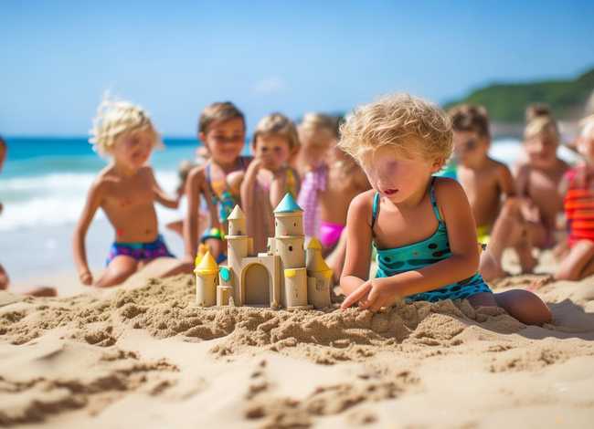 儿童沙滩城堡故事 - 儿童绘画课几分钟轻松完成沙滩城堡简笔画涂色