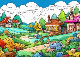 绘本故事填色a4打印；绘本故事填色a4打印版