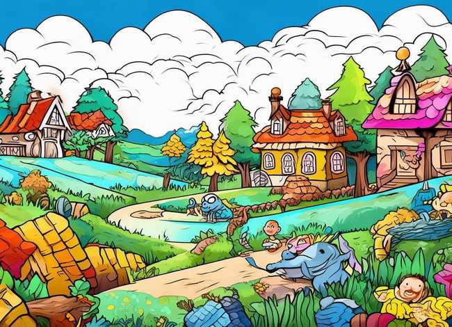 绘本故事填色a4打印；绘本故事填色a4打印版