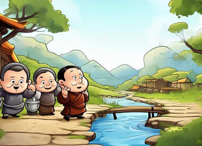三个和尚挑水喝故事，三个和尚挑水喝故事儿歌
