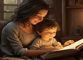 画妈妈讲故事图片，画妈妈讲故事图片简笔画