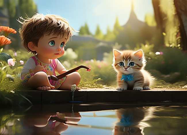 儿童故事小猫钓鱼，小猫钓鱼幼儿故事