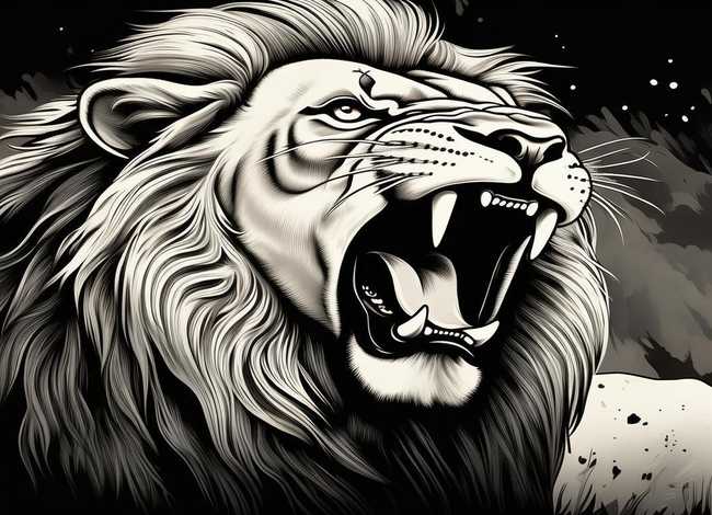 狮子吼叫声简笔画（狮子吼叫声简笔画图片）