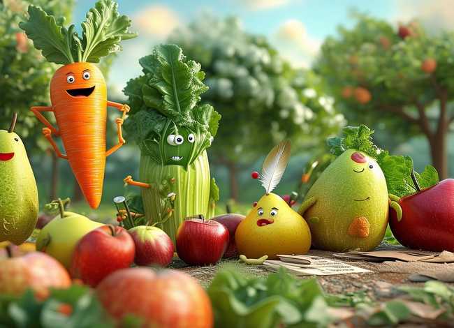 蔬菜水果的故事绘画 蔬菜水果的故事绘画图片