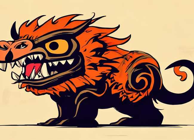 年兽儿童画 - 年兽简笔画 简单霸气 儿童