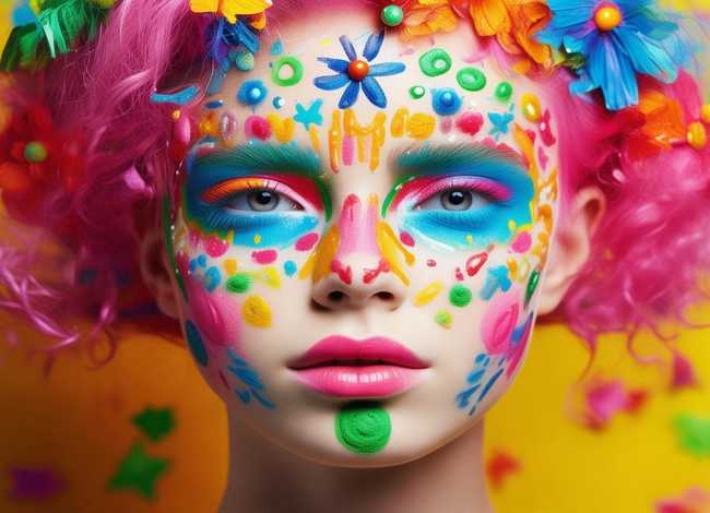 儿童彩妆图案；儿童彩妆图案图片